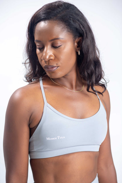 Amy Light Grey Sports Bra