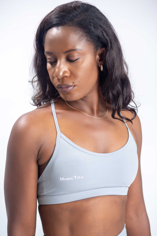 Amy Light Grey Sports Bra